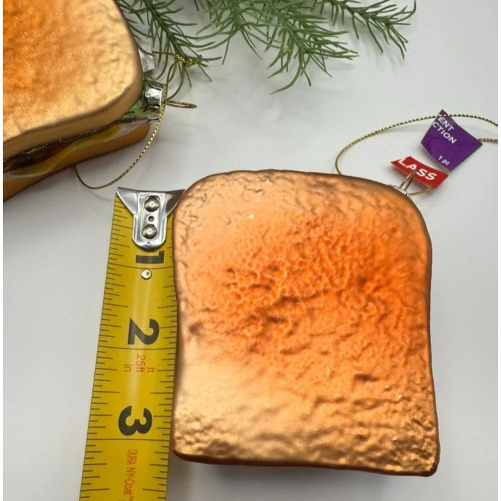 Glass Cheeseburger Ornaments Set of 3 Handcrafted Patty Melt Food Christmas Deco - Picture 8 of 9